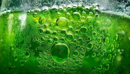 green soda water juice cold drink fruit with ice and bubble for background design hi resolution detail texture surface