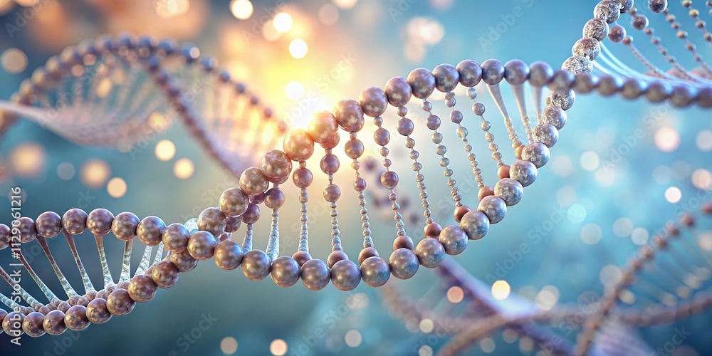 Fototapete minimalist 3d rendering of rna structure with a biological conceptual focus, showcasing molecular de