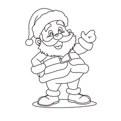 Santa Claus cartoon holidays coloring page for kids handmade unique character for download 