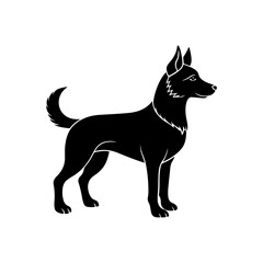 dog silhouette, black and white silhouette, vector and illustration