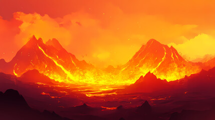 Molten rock. abstract volcanic lava background. Magma. Illustration