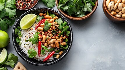 Vibrant Thai Som Tum Salad with Shredded Papaya Chili Lime and Roasted Peanuts