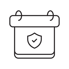 Schedule line icon with white background vector stock illustration