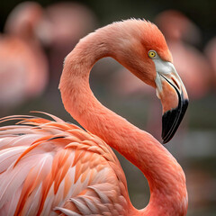 Fototapeta premium close up on beautiful flamingo