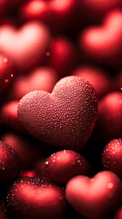 Obraz premium a Valentine's Day background pink and red hearts,