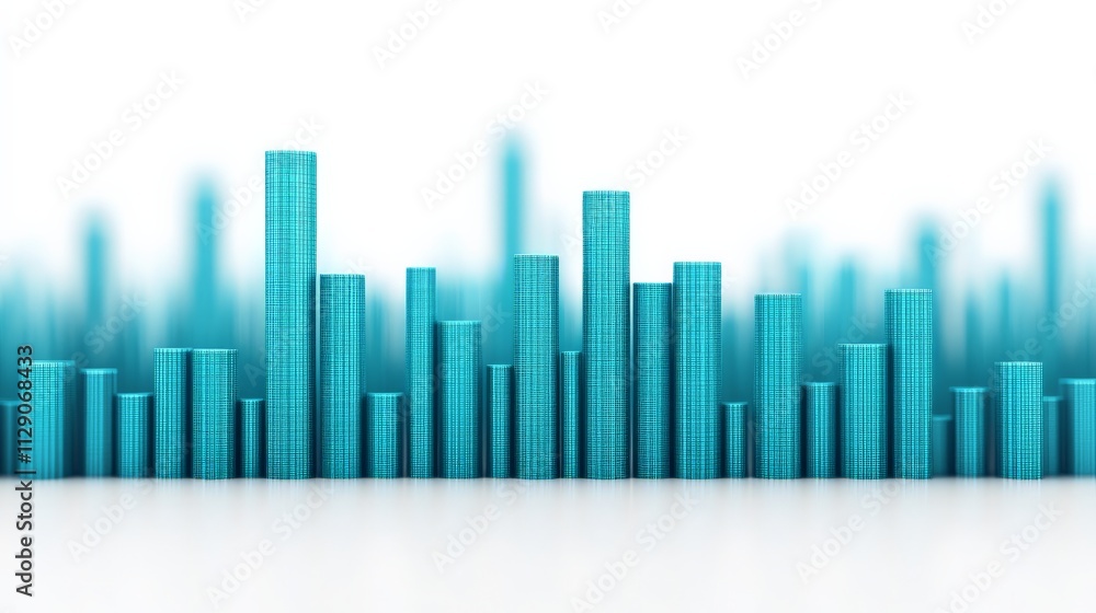 Poster abstract blue bar chart: a mesmerizing abstract representation of data and progress with a minimalis