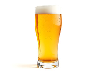 a glass of beer with white solid background