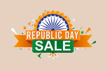 Republic Day Sale, Banner, 26 january, Poster.