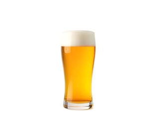 a glass of beer with white solid background