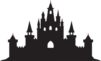 Obraz premium Castle Silhouette vector silhouette illustration on white background