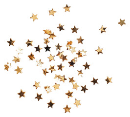 PNG Gold foil star confetti stars embellishments decoration.