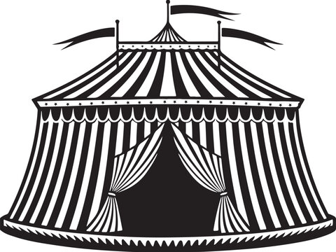 recommend clip art: Circus tent silhouette Silhouette, illustration on white background
