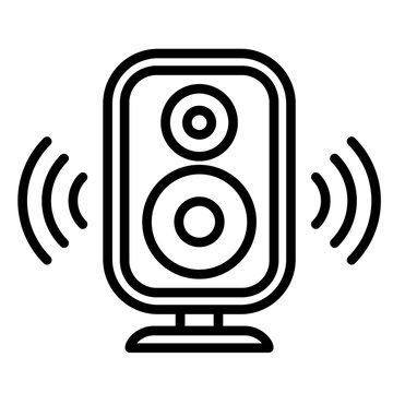 black speaker emitting sound waves clip art preview