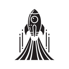 rocket silhouette, drawing, vector illustration