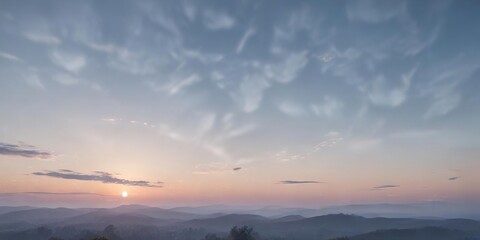 Obraz premium Soft focus on a light blue sky with fading sunlight, dreamy atmosphere, fading sunlight, gentle illumination, light blue