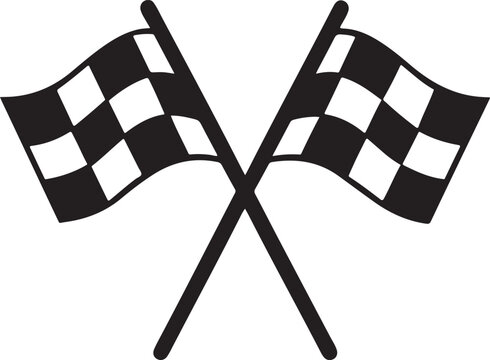 crossed checkered flags black and white