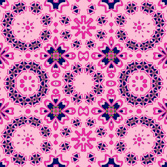 Pink Kaleidoscope Seamless pattern
