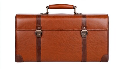 Vintage Brown Leather Suitcase 