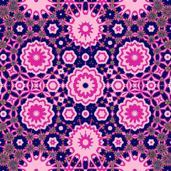 Pink Kaleidoscope Seamless Pattern 