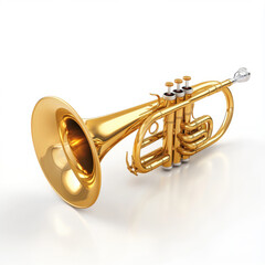 Obraz premium golden trumpet isolated on white background