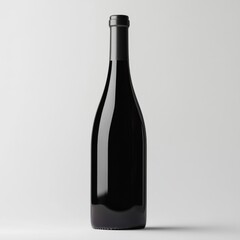 Classic wine bottle standing on white background