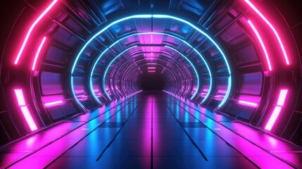 Abstract futuristic techno vibes in neon