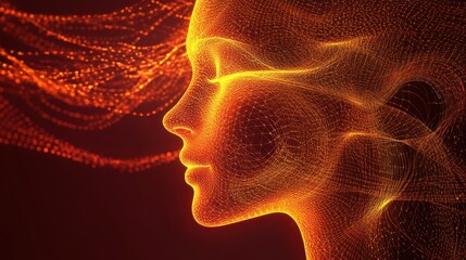 Radiant Digital Human Profile with Network Mesh