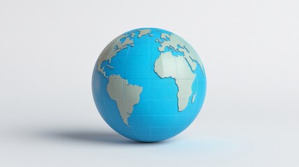 Fototapeta premium Blue Globe: A close-up of a blue globe representing the Earth, symbolizing global interconnectedness and the world's vastness.