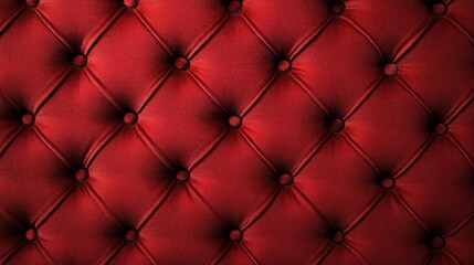 Fototapeta premium Red velvet tufted fabric background with a diamond pattern, featuring deep textures and button details for an elegant design.
