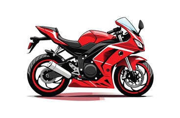 Obraz premium red motorcycle on white background
