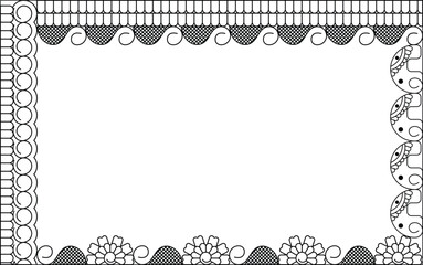 Vector Black and White Boarder designs for Frame and page decoration