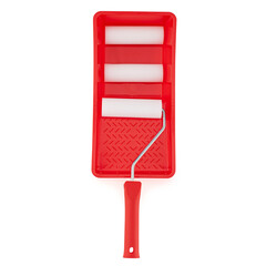 Red Paint Roller Set with Foam Rollers and Textured Tray for Smooth Finishing