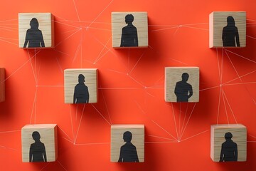 Minimalist People Network Abstract Background Illustration