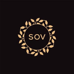 SOV letter logo design .