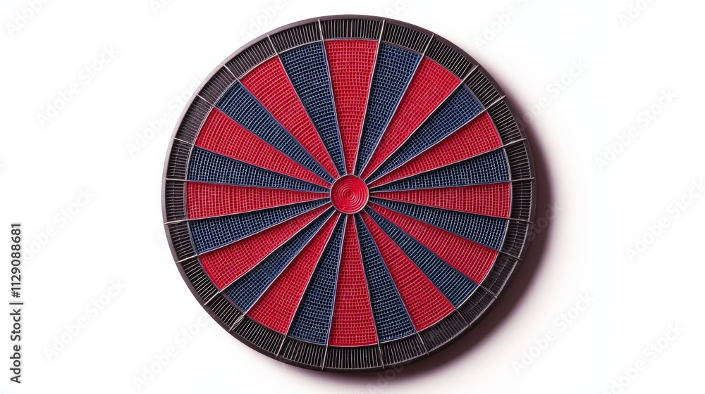 Poster red and black dartboard: a classic red and black dartboard, ready for the game. the sharp contrast o