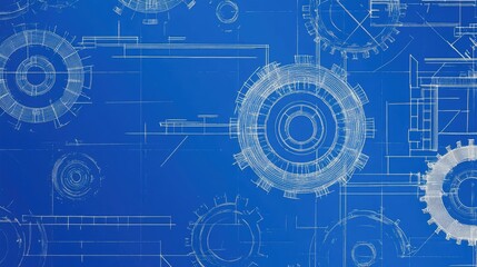 Obraz premium Technical blueprints in abstract innovation