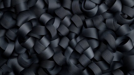 Glossy Coils: Stunning Photorealistic Close-up of Natural Black Coily Hair under Soft Lighting