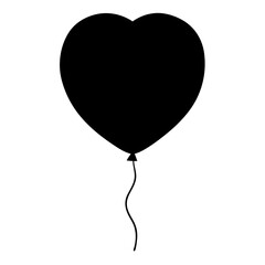 Elegant Heart Balloon Silhouette Design for Valentine's and Wedding Projects