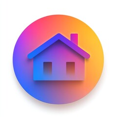 Colorful Gradient Home Icon Design
