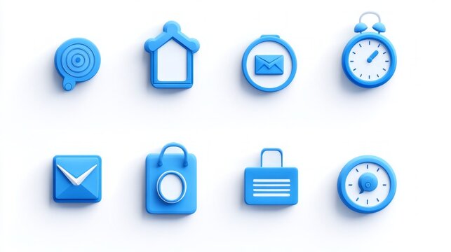 Collection of Simple Blue Technology Icons