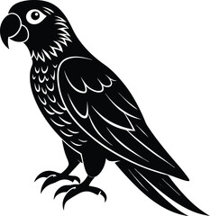 Parrot Bird Icon Silhouette Vector Illustration