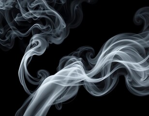 Obraz premium white smoke on black background