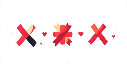 Obraz premium Red Cross Ribbon for World AIDS Day Awareness Campaign