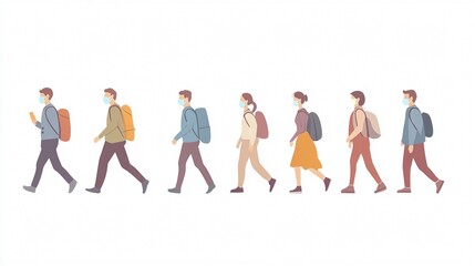 Fototapeta premium Safe Travel Concept: Tourists Traveling During a Pandemic