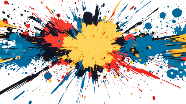 Comic book explosion isolated on white & transparent a background.