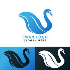 Swan logo design template three set