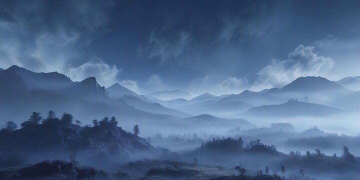 Misty atmospheric background royal blue with subtle haze and texture, subtle, abstract art