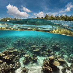Underwater natural scenery background