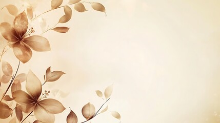 Delicate Brown Flowers and Leaves Artistic Design