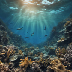 Obraz premium Underwater natural scenery background